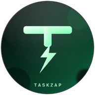 Logo da TaskZap: letra T com um raio, dentro de um círculo verde