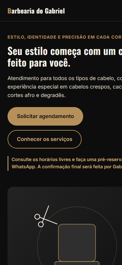 Tela real do Agendamento Online TaskZap